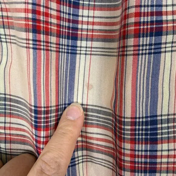 VINTAGE 80S plaid short sleeve shirt size Medium - Picture 4 of 6